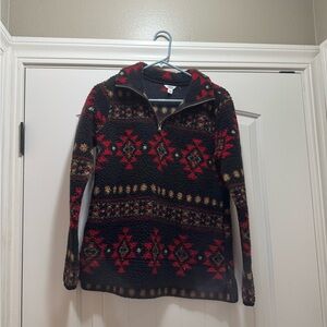 Cozy Black and Red Patterned Women's Sweater